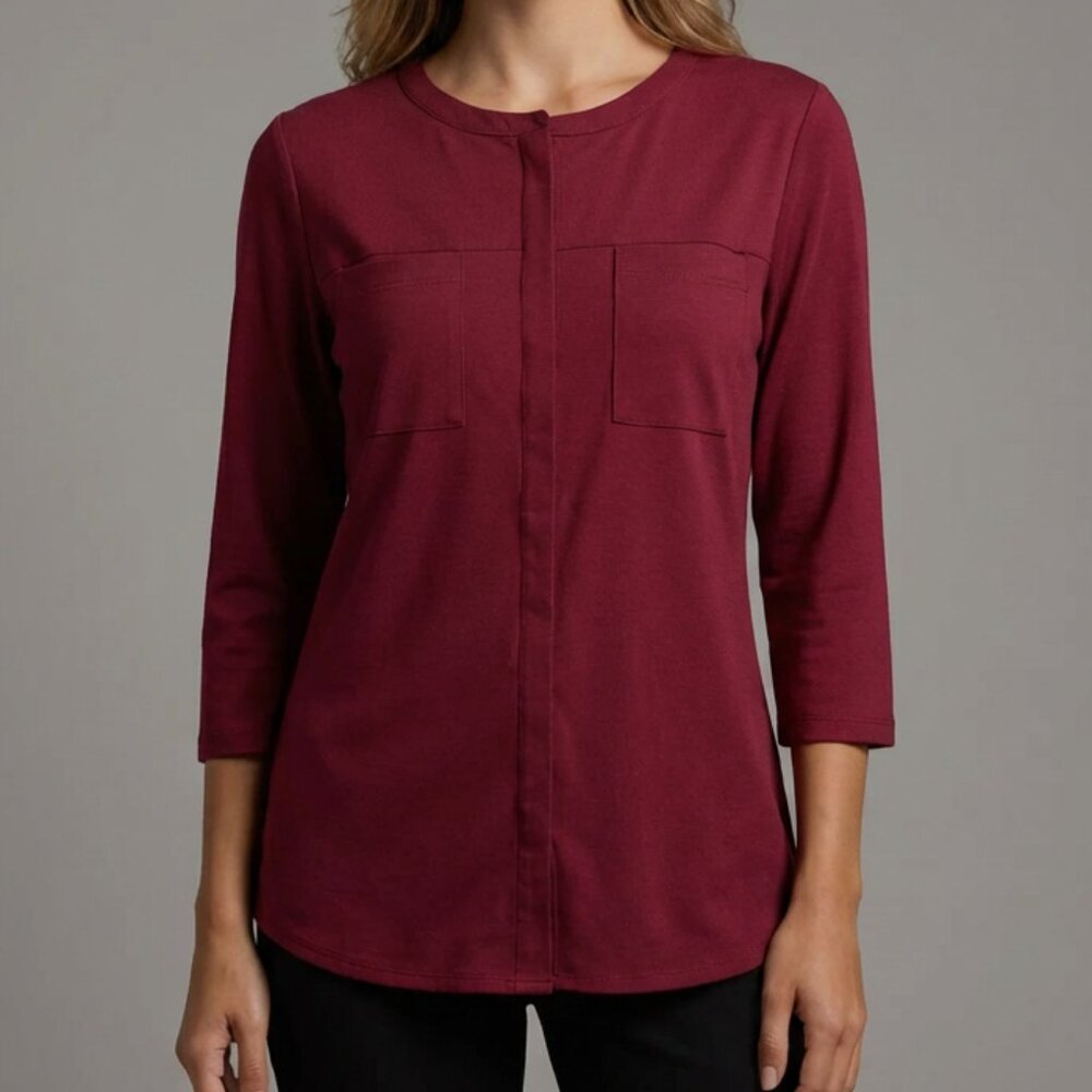 New, Van Heuson Button-Up 3/4 Sleeve Blouse